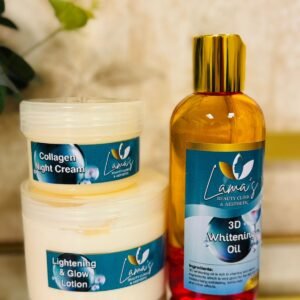 COLLAGEN NIGHT, LIGHTENING & GLOW LOTION AND 3D WHITENING OIL