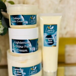 COLLAGEN NIGHT CREAM, LIGHTENING & GLOW FACE CREAM, LIGHTENING & GLOW LOTION AND BRIGHTENING HAND LOTION