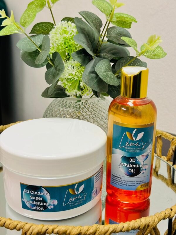5D CINDELLA SUPER WHITENING LOTION AND 3D WHITEING OIL